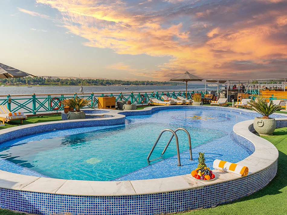 Sun deck of the Sonesta Moon Goddess Nile Cruise Ship Nile cruise